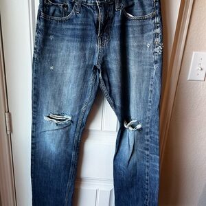 Mossimo Supply Co. Men's Slim Jeans in Distressed Blue